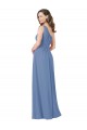 Soft Chiffon Long One Shoulder Windsor Blue Sheath Bridesmaid Dress Plymouth