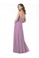 Soft Chiffon & Lace Long Spaghetti Straps Dark Lavender A-Line Bridesmaid Dress Plymouth