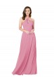 Soft Chiffon Keyhole Back Long Halter Neck A-Line Prom Dress / Bridesmaid Dress Plymouth