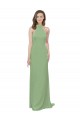 Soft Chiffon Long Halter Neck Seagrass A-Line Formal Dress / Bridesmaid Dress Plymouth