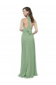 Soft Chiffon Long Halter Neck Seagrass A-Line Formal Dress / Bridesmaid Dress Plymouth