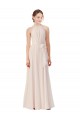 Soft Chiffon Long Bateau Neck A-Line Bridesmaid Dress Plymouth