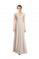 Soft Chiffon Long V-Neck Cream Pink A-Line Formal Dress / Bridesmaid Dress Plymouth