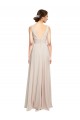 Soft Chiffon Long V-Neck Cream Pink A-Line Formal Dress / Bridesmaid Dress Plymouth