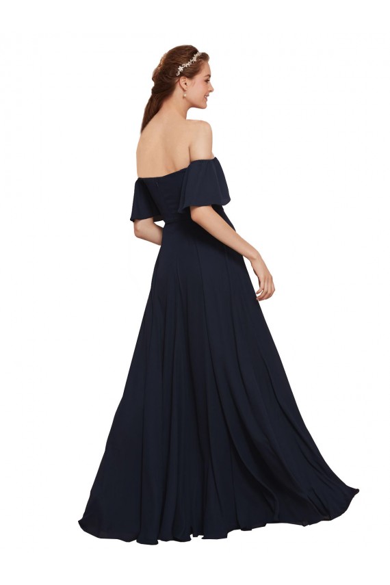 Soft Chiffon Long Off the Shoulder A-Line Prom Dress / Bridesmaid Dress Plymouth