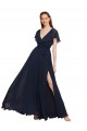 Chiffon V-Back Long V-Neck A-Line Evening Gowns / Bridesmaid Dresses Plymouth