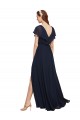 Chiffon V-Back Long V-Neck A-Line Evening Gowns / Bridesmaid Dresses Plymouth