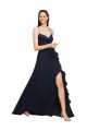 Soft Chiffon Criss Cross Open Back Long Spaghetti Straps A-Line Bridesmaid Dresses Plymouth