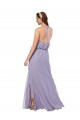 Chiffon Criss Cross Open Back Long Halter Neck A-Line Bridesmaid Dress / Evening Dress Plymouth