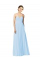 Soft Chiffon Sleeveless Sweetheart Light Sky Blue A-Line Formal Dress / Bridesmaid Dress Plymouth