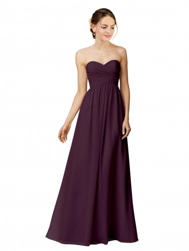 Chiffon Long Sweetheart Grape A-Line Bridesmaid Dress / Evening Dress Plymouth