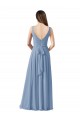 Chiffon Long V-Neck A-Line Wedding Party Dress Plymouth