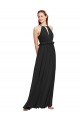 Soft Chiffon Keyhole Back Long Halter Neck Black Sheath Bridesmaid Dress Plymouth