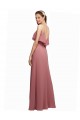 Chiffon V-Back Long Floor Length Spaghetti Straps A-Line Bridesmaid Dress Plymouth