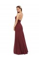 Soft Chiffon Open Back Long Halter Neck Sheath Formal Dress / Bridesmaid Dress Plymouth