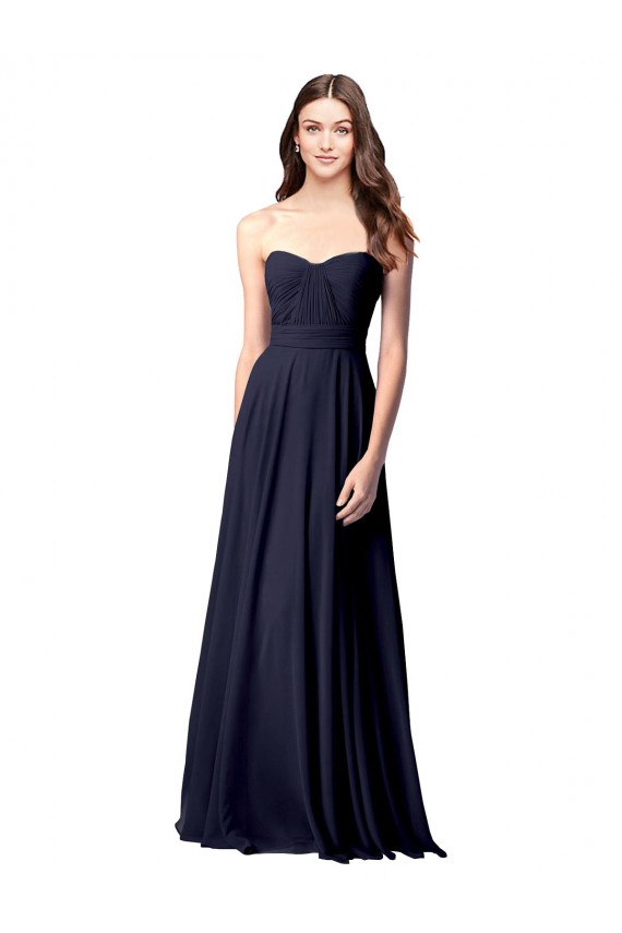 Soft Chiffon Open Back Long Sweetheart A-Line Evening Dress / Bridesmaid Dress Plymouth