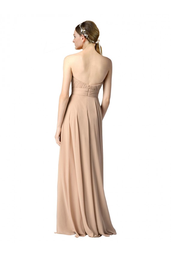Soft Chiffon Open Back Long Sweetheart A-Line Evening Dress / Bridesmaid Dress Plymouth