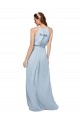 Soft Chiffon Long High Neck Royal Blue A-Line Bridesmaid Dress Plymouth