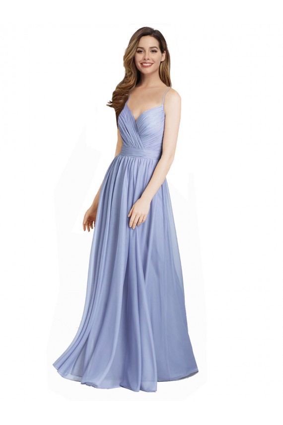 Chiffon & Lace Open Back Long Sweetheart A-Line Bridesmaid Dress / Evening Dress Plymouth