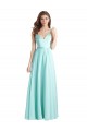 Soft Chiffon & Satin V-Back Long V-Neck A-Line Bridesmaid Dress Plymouth