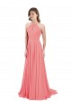 Chiffon Criss Cross Back Long Halter Neck A-Line Bridesmaid Dress / Evening Dress Plymouth