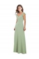 Soft Chiffon Low Back Long Sweetheart Smoke Green A-Line Bridesmaid Dress / Formal Dress Plymouth