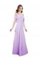 Soft Chiffon Long Off the Shoulder Lilac A-Line Formal Dress / Bridesmaid Dress Plymouth