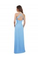 Soft Chiffon Open Back Long Spaghetti Straps Periwinkle A-Line Bridesmaid Dress Plymouth