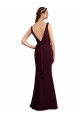 Soft Chiffon Low Back Long V-Neck Burgundy Gold Mermaid Bridesmaid Dress Plymouth