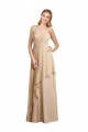 Soft Chiffon Criss Cross Open Back Long Spaghetti Straps A-Line Bridesmaid Dress Plymouth