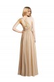 Soft Chiffon Criss Cross Open Back Long Spaghetti Straps A-Line Bridesmaid Dress Plymouth