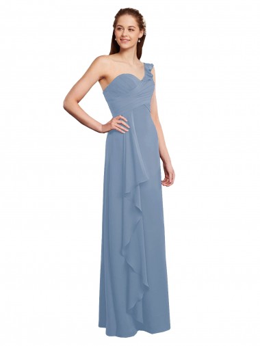 Chiffon Long One Shoulder A-Line Formal Dress / Bridesmaid Dress Plymouth