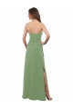 Soft Chiffon Long One Shoulder Seagrass A-Line Bridesmaid Dress Plymouth