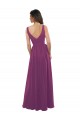 Soft Chiffon V-Back Long V-Neck Wild Berry A-Line Bridesmaid Dress Plymouth