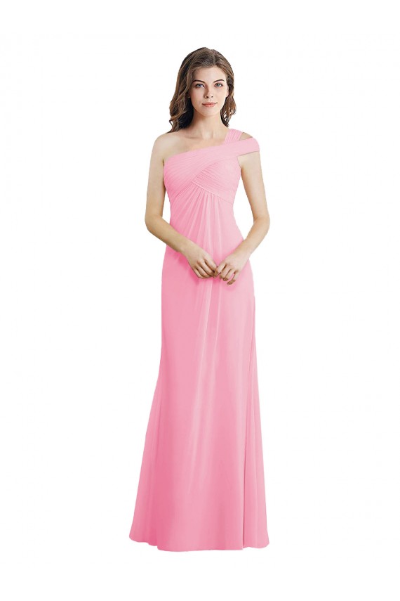 Chiffon Long One Shoulder A-Line Bridesmaid Dress Plymouth