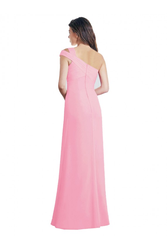 Chiffon Long One Shoulder A-Line Bridesmaid Dress Plymouth