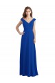 Chiffon Long V-Neck Royal Blue A-Line Bridesmaid Dress / Evening Dress Plymouth