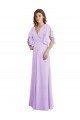 Soft Chiffon V-Back Long V-Neck Lilac A-Line Bridesmaid Dress Plymouth