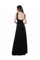 Soft Chiffon Open Back Long Halter Neck Black A-Line Bridesmaid Dress Plymouth