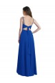 Soft Chiffon Open Back Long Spaghetti Straps Royal Blue A-Line High Low Bridesmaid Dress Plymouth