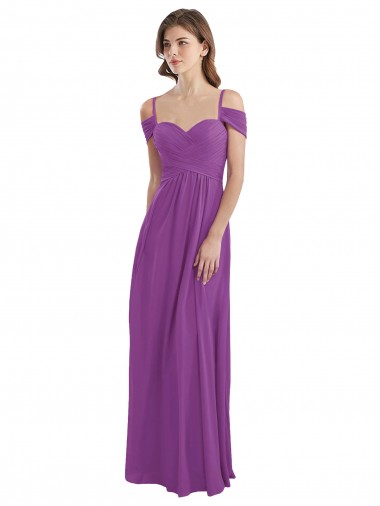 Soft Chiffon Long Sweetheart Dahlia A-Line Bridesmaid Dress Plymouth
