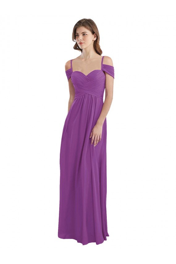 Soft Chiffon Long Sweetheart Dahlia A-Line Bridesmaid Dress Plymouth