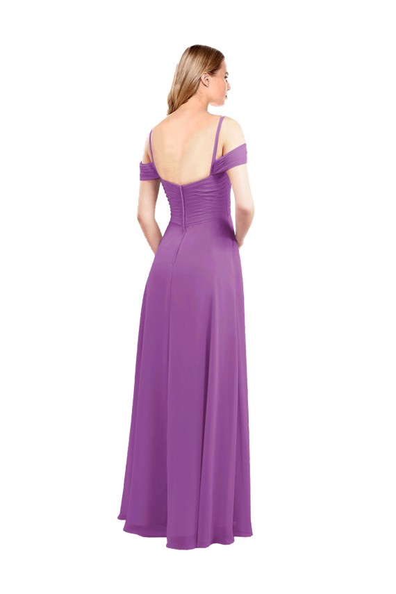 Soft Chiffon Long Sweetheart Dahlia A-Line Bridesmaid Dress Plymouth
