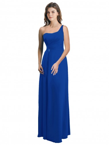 Soft Chiffon Low Back Long One Shoulder A-Line Bridesmaid Dress Plymouth