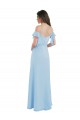 Soft Chiffon Low Back Cold Shoulder Spaghetti Straps Light Sky Blue A-Line Bridesmaid Dress Plymouth