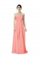 Soft Chiffon Long Strapless Peach A-Line Bridesmaid Dress Plymouth