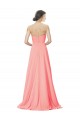 Soft Chiffon Long Strapless Peach A-Line Bridesmaid Dress Plymouth