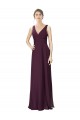 Soft Chiffon & Lace Long V-Neck A-Line Bridesmaid Gown Plymouth