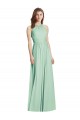 Soft Chiffon Open Back Long Halter Neck Mint Green A-Line Semi Formal Evening Dress / Bridesmaid Dress Plymouth