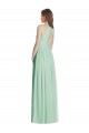 Soft Chiffon Open Back Long Halter Neck Mint Green A-Line Semi Formal Evening Dress / Bridesmaid Dress Plymouth